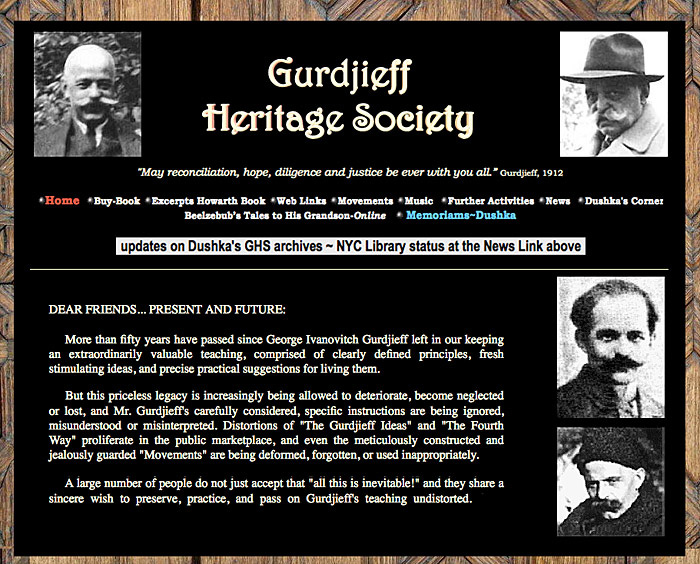 Dushka Howarth Gurdjieff Heritage Society website